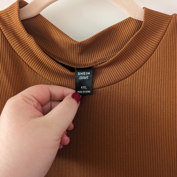 NWOT SHEIN Curve Size 4X Bodysuit Toffee Color - Picture 2 of 4